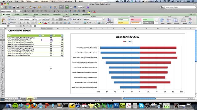 Double Sided Graph Excel